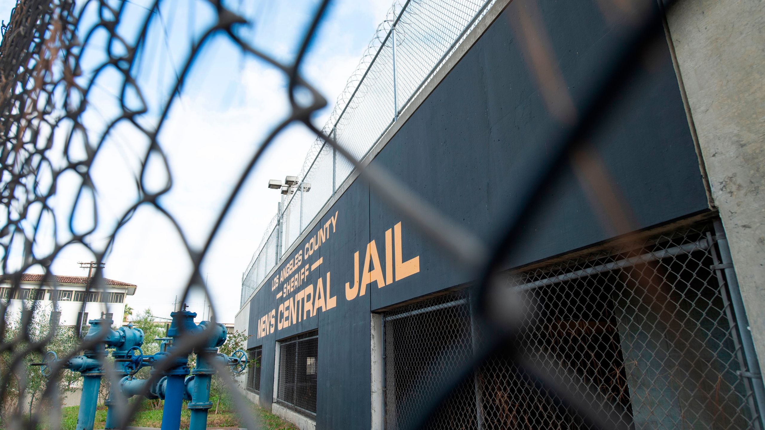 Outside view of the Men Central Jail in downtown Los Angeles is seen on May 12, 2020. (VALERIE MACON/AFP via Getty Images)