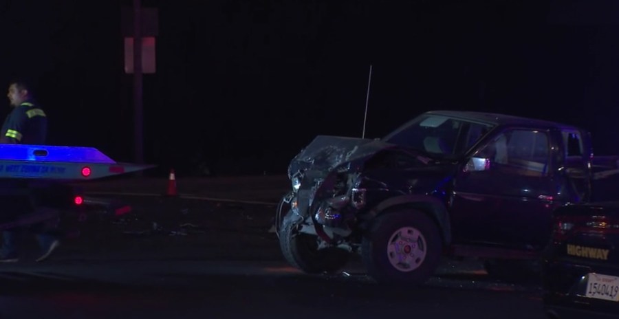 A crash in Whittier Narrows killed a person on Aug. 27, 2022. (KTLA)