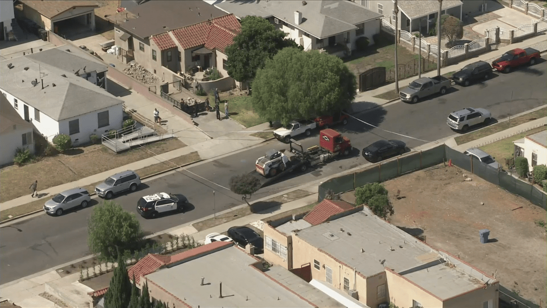 A man was killed in an industrial accident in South Los Angeles on Aug. 2, 2022. (KTLA)