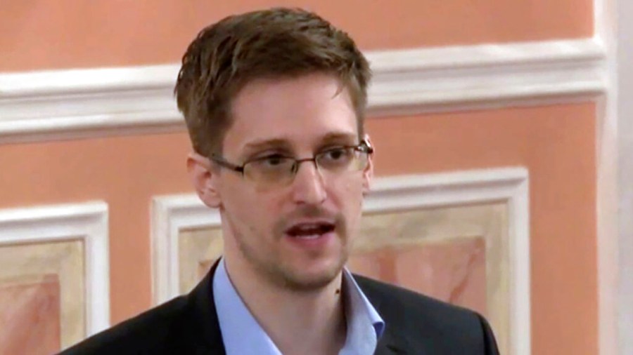 In this image made from video and released by WikiLeaks, former National Security Agency systems analyst Edward Snowden speaks in Moscow, Oct. 11, 2013. (Associated Press)