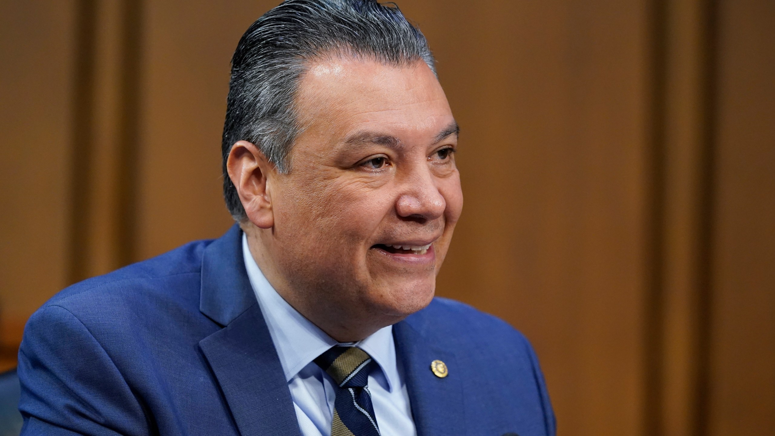 Sen. Alex Padilla, D-Calif., questions Supreme Court nominee Ketanji Brown Jackson during her Senate Judiciary Committee confirmation hearing on Capitol Hill in on March 22, 2022. (Alex Brandon/Associated Press)