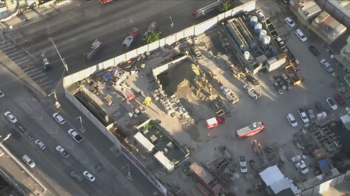 Metro Purple Line construction is seen in a file image. (KTLA)