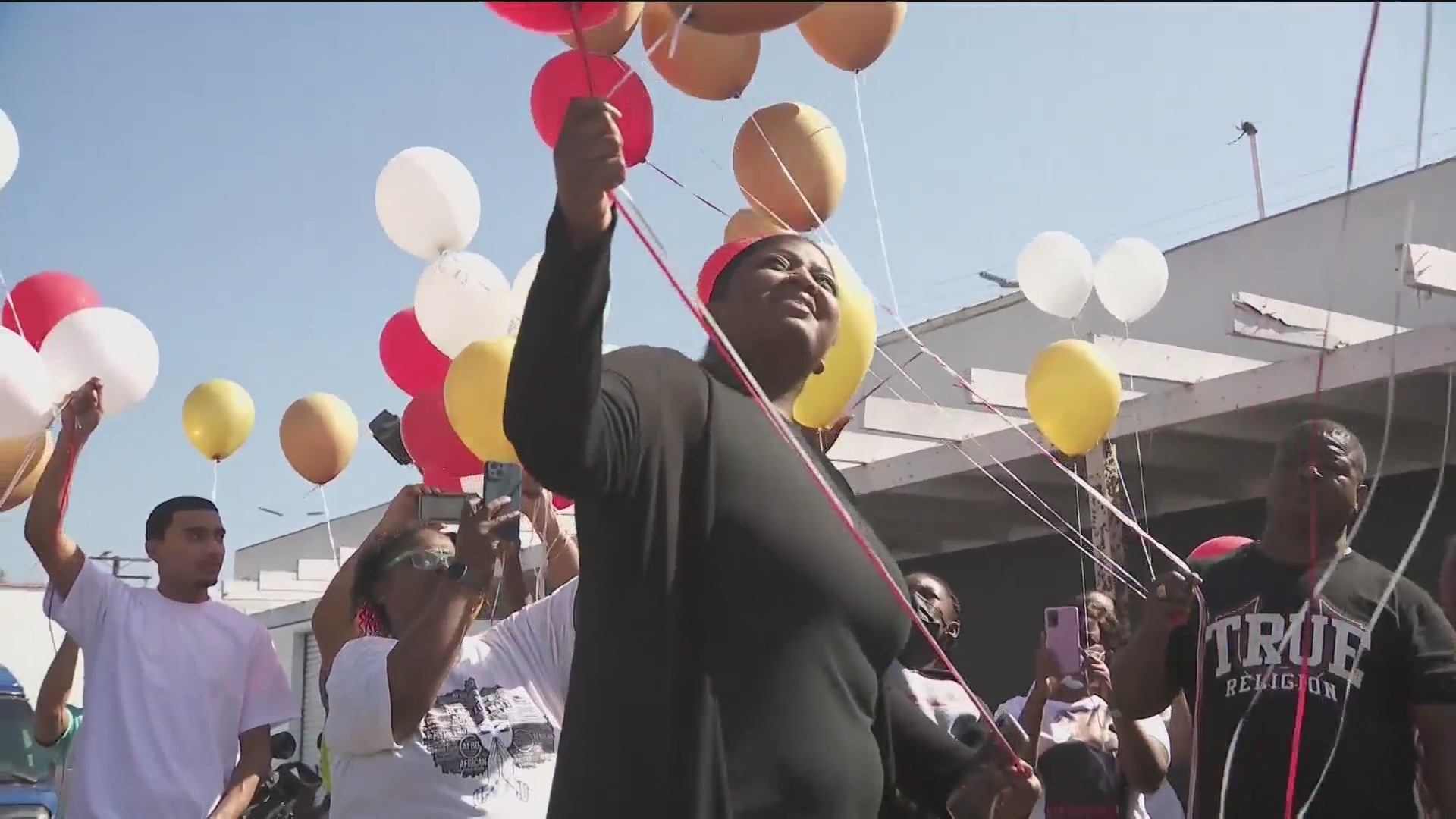 Memorial held after Larry Walker, a carjacking victim, was dragged and killed during Inglewood pursuit on Oct. 13, 2022. (KTLA)