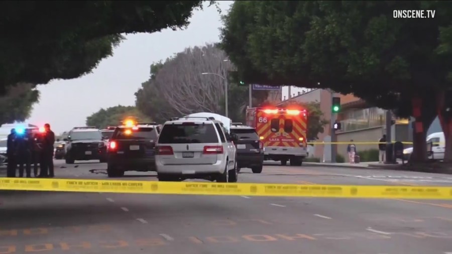 Memorial held after Larry Walker, a carjacking victim, was dragged and killed during Inglewood pursuit on Oct. 13, 2022. (ONSCENE.TV)