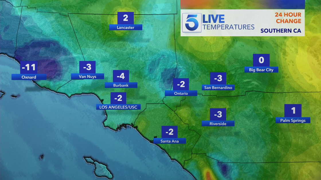 Temperatures will drop heading into the weekend on Oct. 21, 2022. (KTLA)