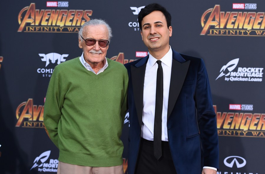 Stan Lee, left, and Keya Morgan arrive at the world premiere of "Avengers: Infinity War" on April 23, 2018, in Los Angeles. A Los Angeles judge declared a mistrial and dismissed grand theft charges Tuesday, Nov. 1, 2022, against Morgan, a former business manager of Marvel Comics mastermind Lee. Superior Court Judge George Lomeli dismissed the charges against Morgan, who was accused of stealing from Lee, when a jury was deadlocked 11-1 in favor of acquittal after two days of deliberations and a 2 1/2-week trial. (Jordan Strauss/Invision/AP, File)