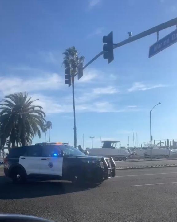 Long beach Police at the scene of a suspicious device in Long Beach on Nov. 5, 2022. 