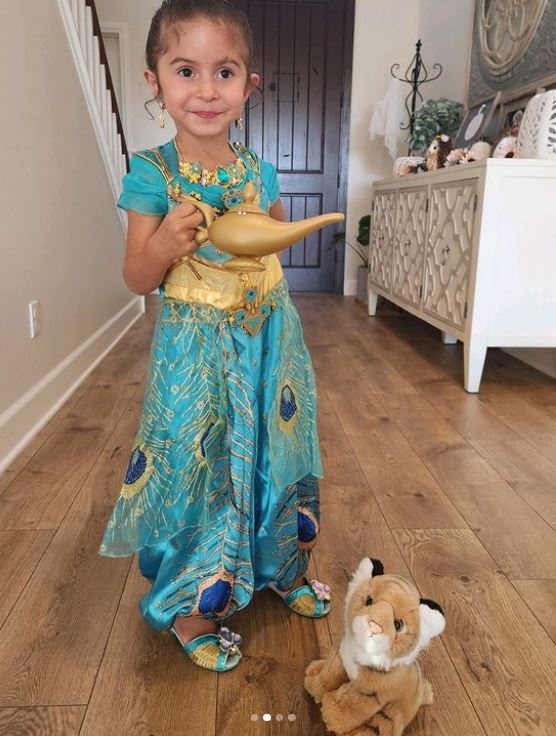 Princess Jasmine reunited with her lost Rajah in a photo provided by the Murrieta Police Department.