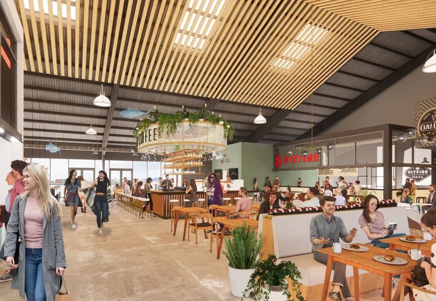 Dining and food hall in West Harbor. (Studio One Eleven)