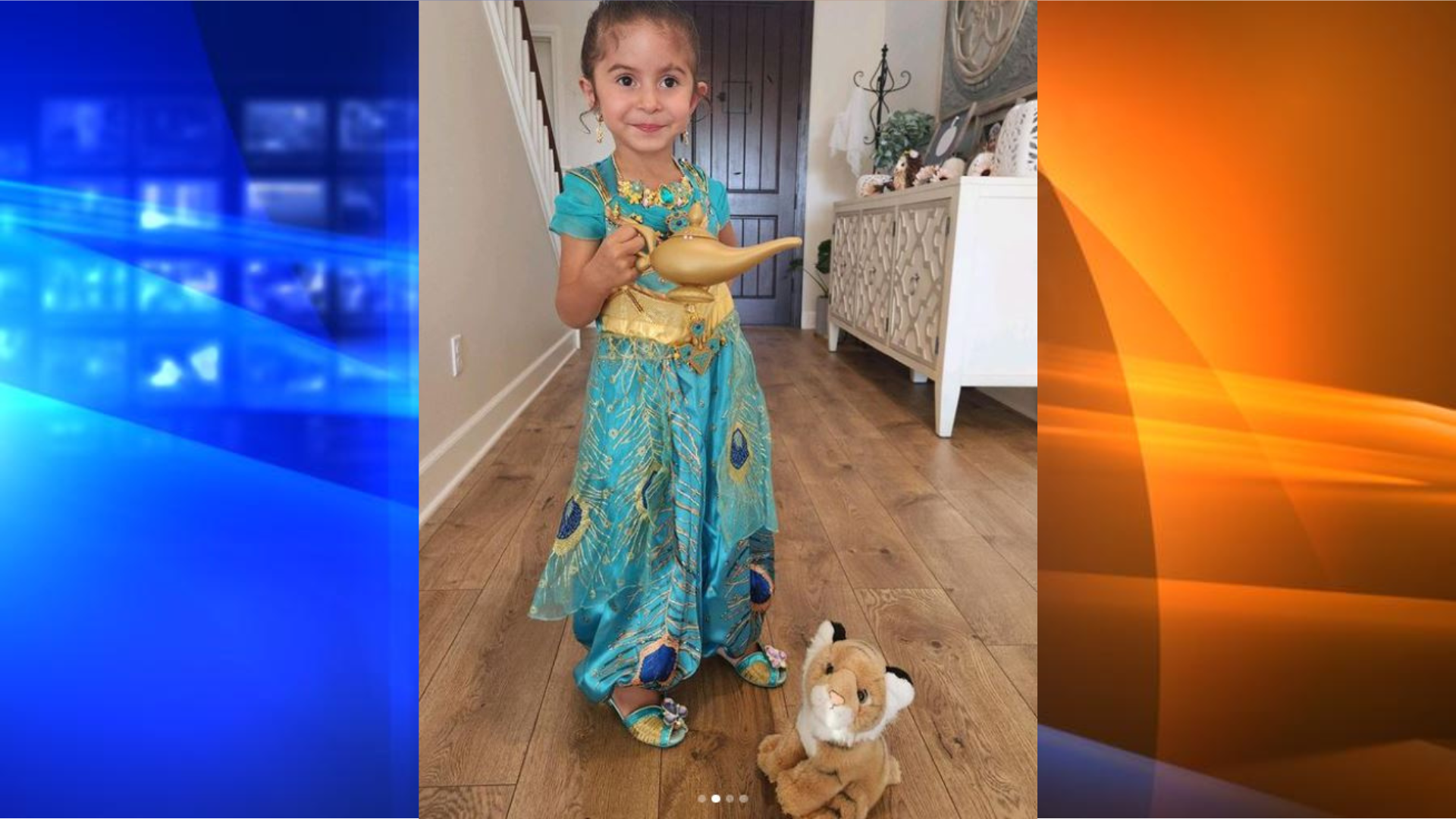 Princess Jasmine reunited with her lost Rajah in a photo provided by the Murrieta Police Department.