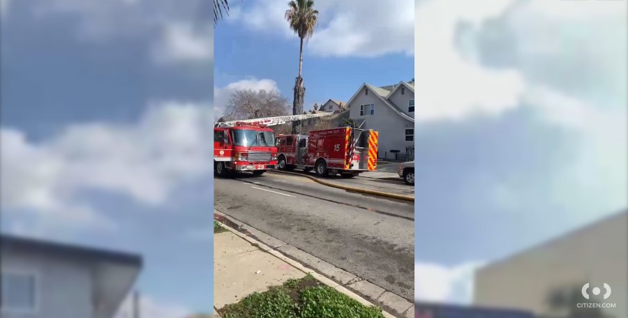 Footage posted to the Citizen app shows fire crews battling a blaze in Arlington Heights on Dec. 28, 2022.