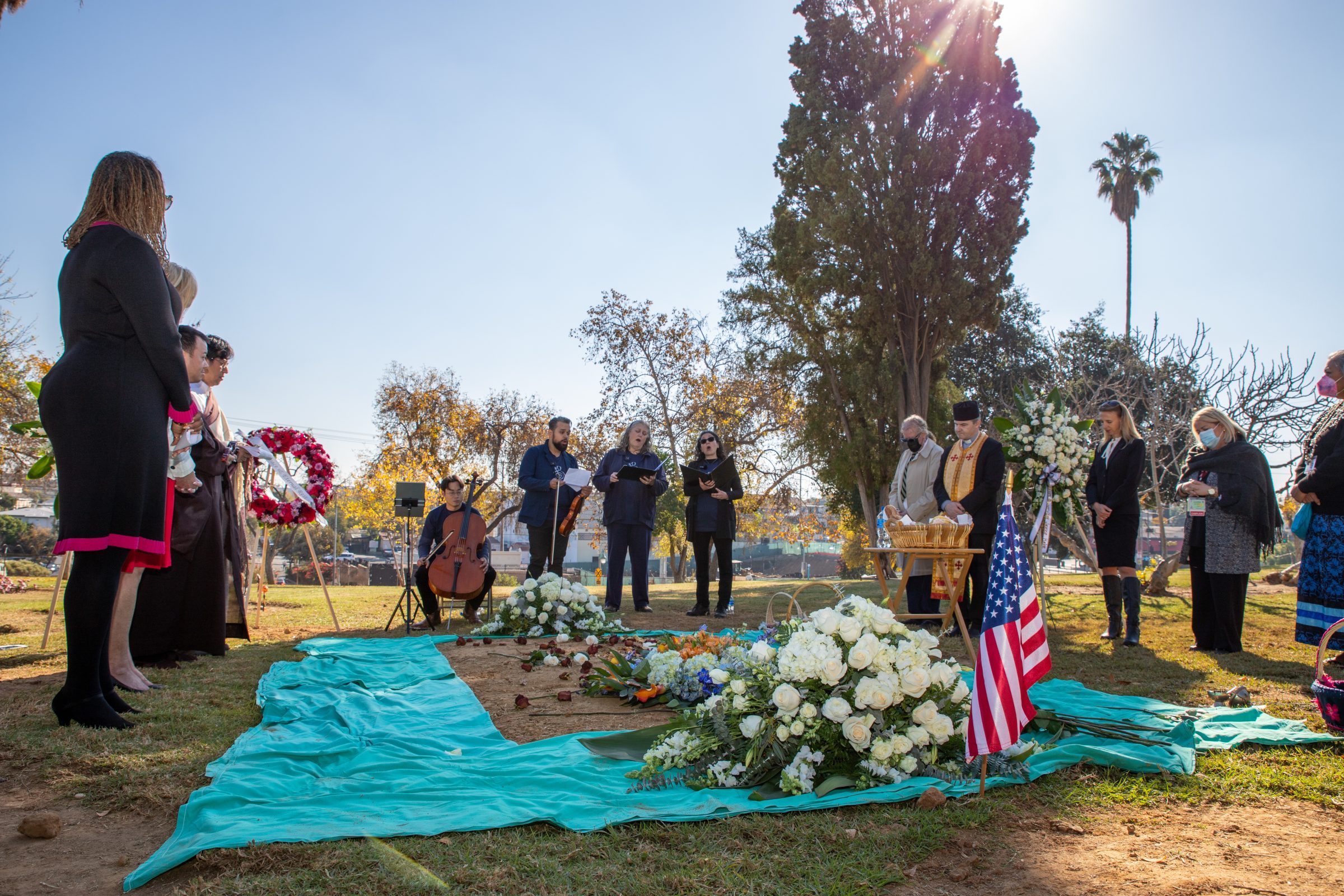 A ceremony held at an L.A. County cemetery on Dec. 8, 2022 laid to rest 1,600 people whose remains were never claimed. (Los Angeles County Department of Health Services)