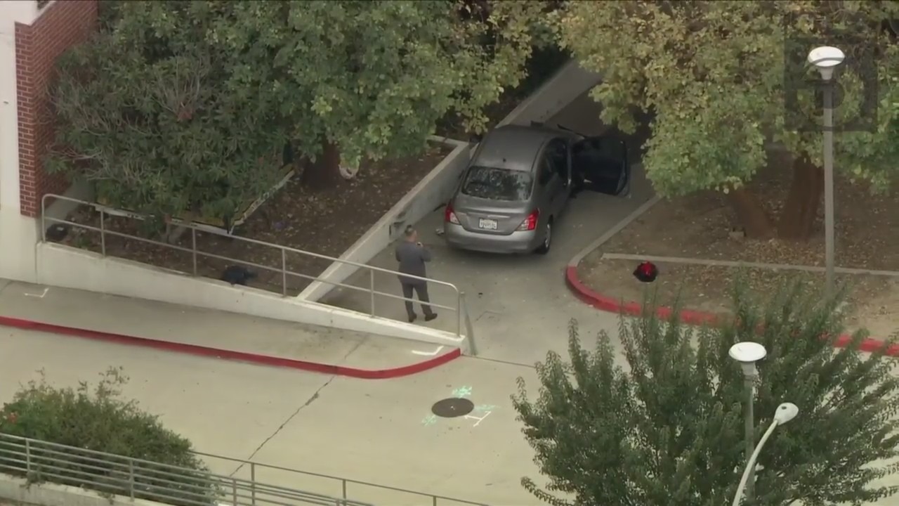 A man is dead after he was intentionally hit by a car at Mt. San Antonio College on Dec. 1, 2022, officials say. (KTLA)