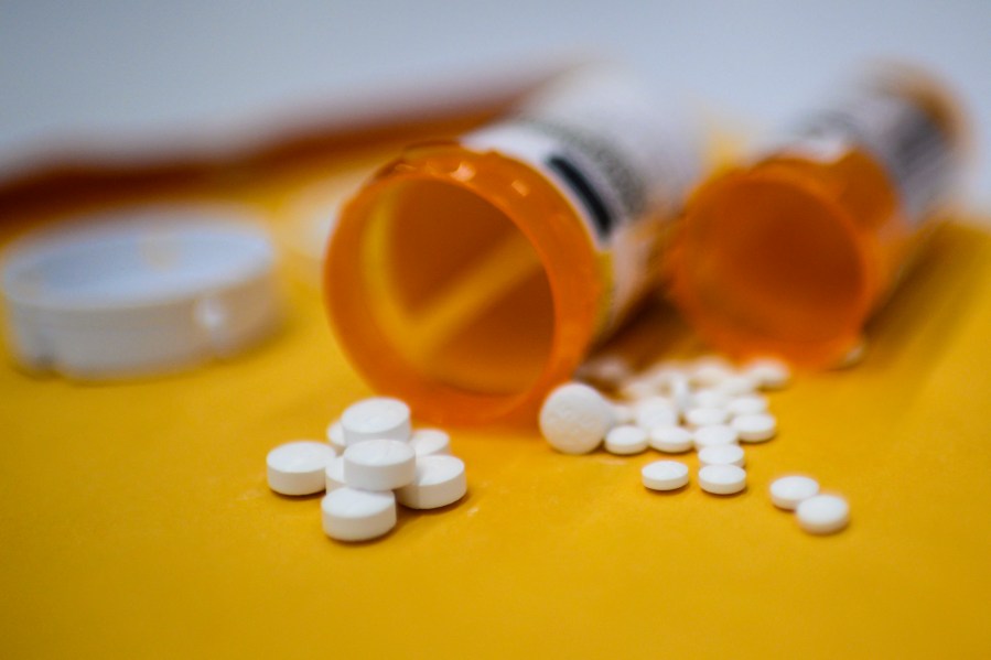 This illustration image shows tablets of opioid painkiller oxycodone delivered on medical prescription taken on Sept. 18, 2019, in Washington, D.C. (Eric Baradat / AFP via Getty Images)