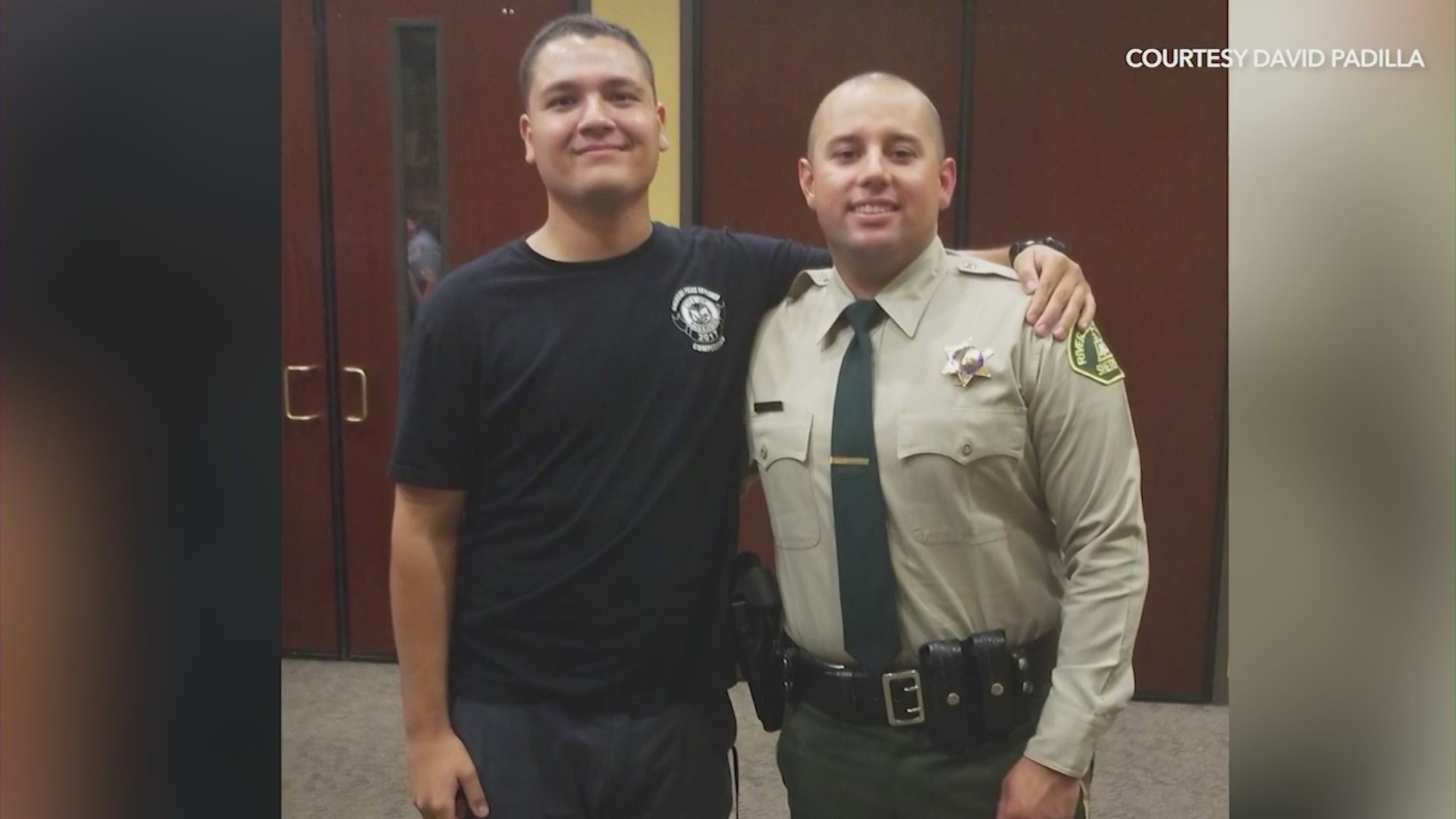 Isaiah Cordero and his cousin Deputy David Padilla.