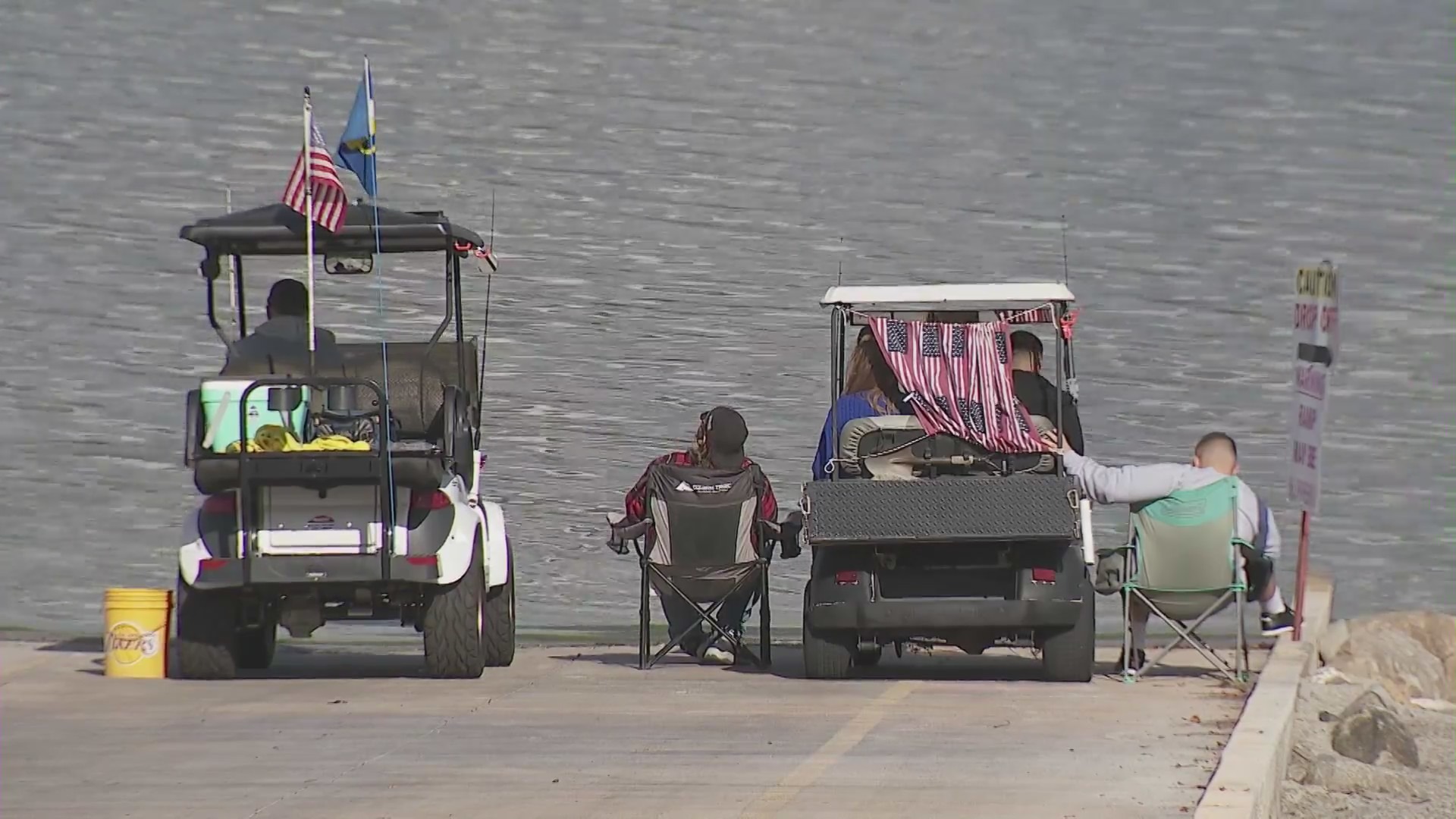 The local boat launch Stotler enjoys driving his golf cart to. (KTLA)