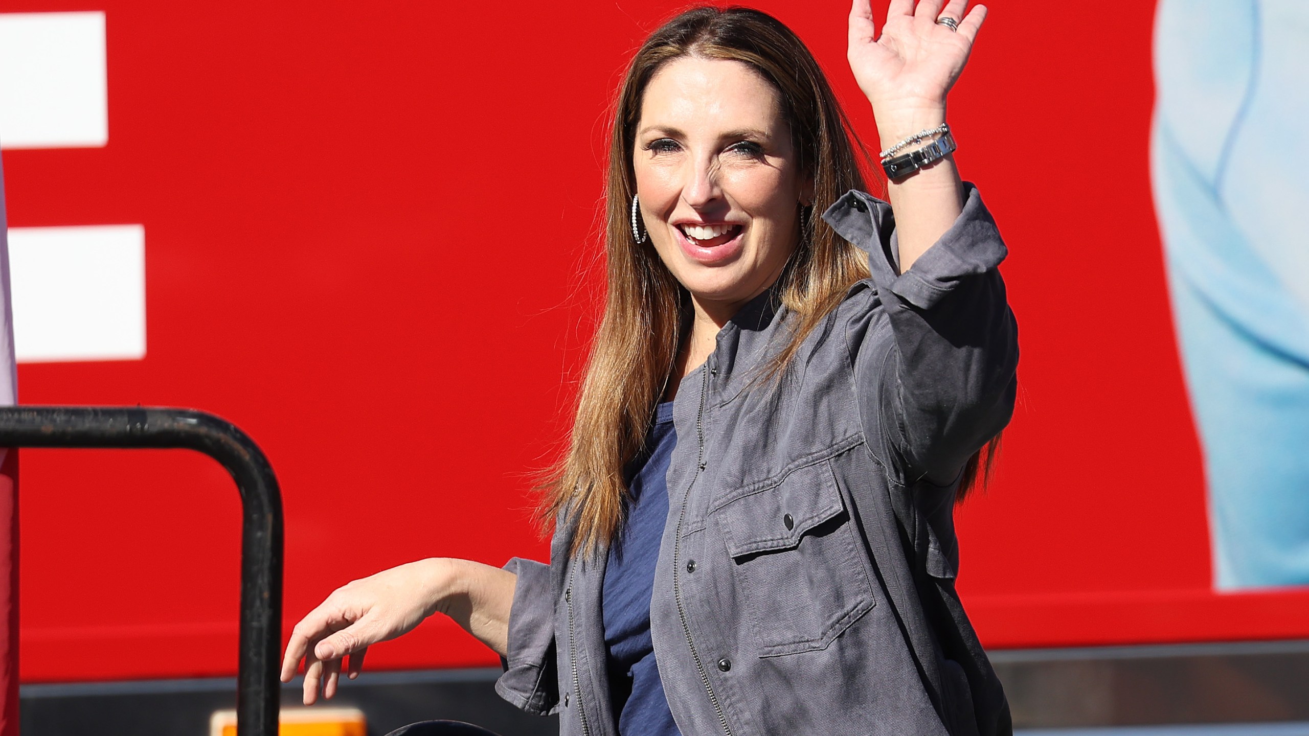 Republican National Committee Chair Ronna McDaniel greets supporters during a campaign rally with Georgia Republican senate candidate Herschel Walker on Nov. 29, 2022 in Greensboro, Georgia. (Justin Sullivan/Getty Images)