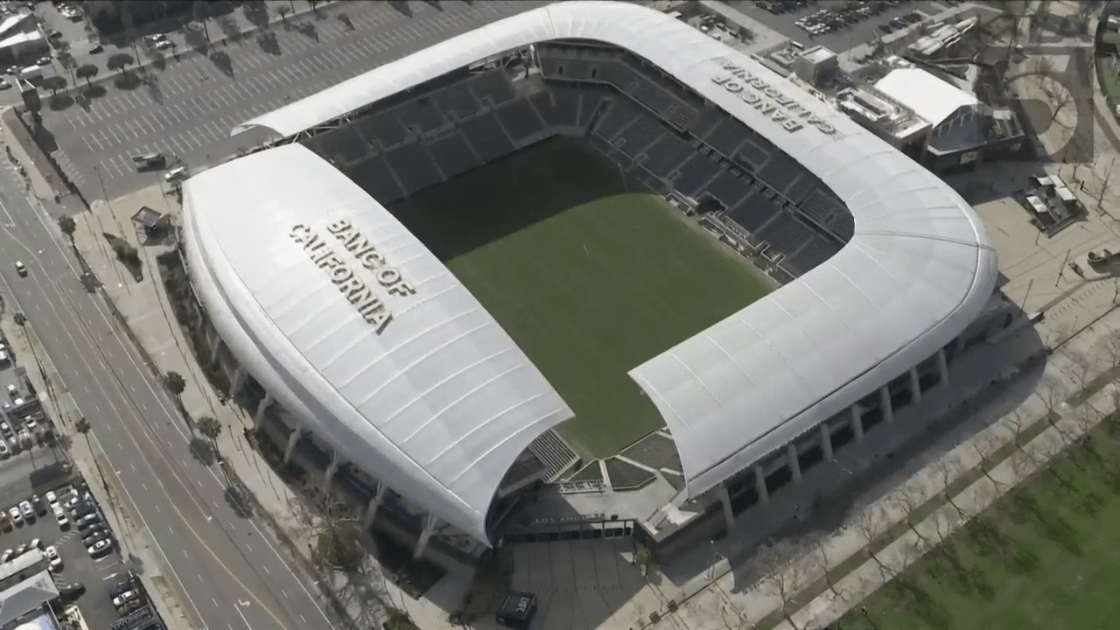 Banc of California Stadium is seen on Jan. 19, 2023. (KTLA)