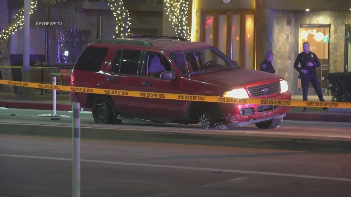 A Culver City street is blocked following a fatal police shooting on Dec. 18, 2023. (KeyNews.TV)