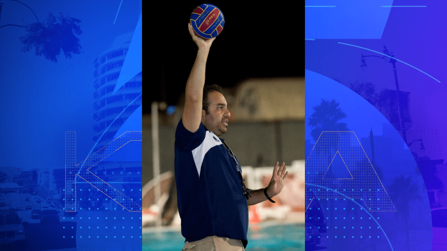 In this Sept. 23, 2013, file photo, Bahram Hojreh coaches youngsters at at the USA Water Polo National Training Center in Los Alamitos, Calif. (Rose Palmisano/The Orange County Register via AP, File)