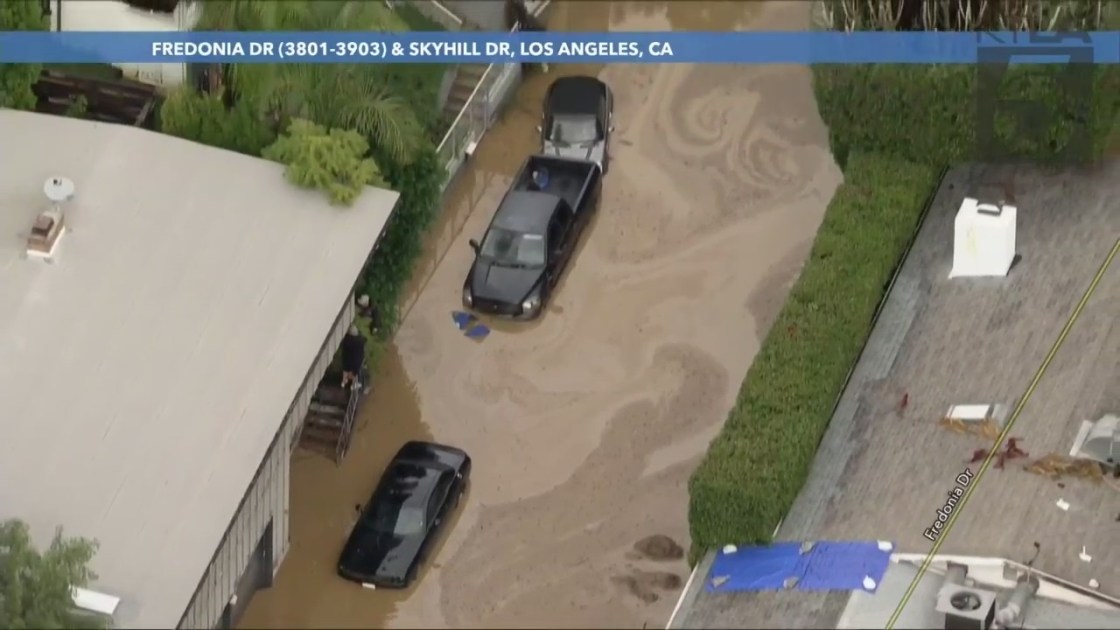 Cars submerged in Studio City