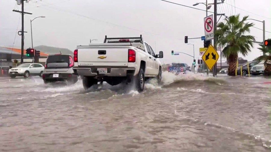 Bomb cyclone street flooding