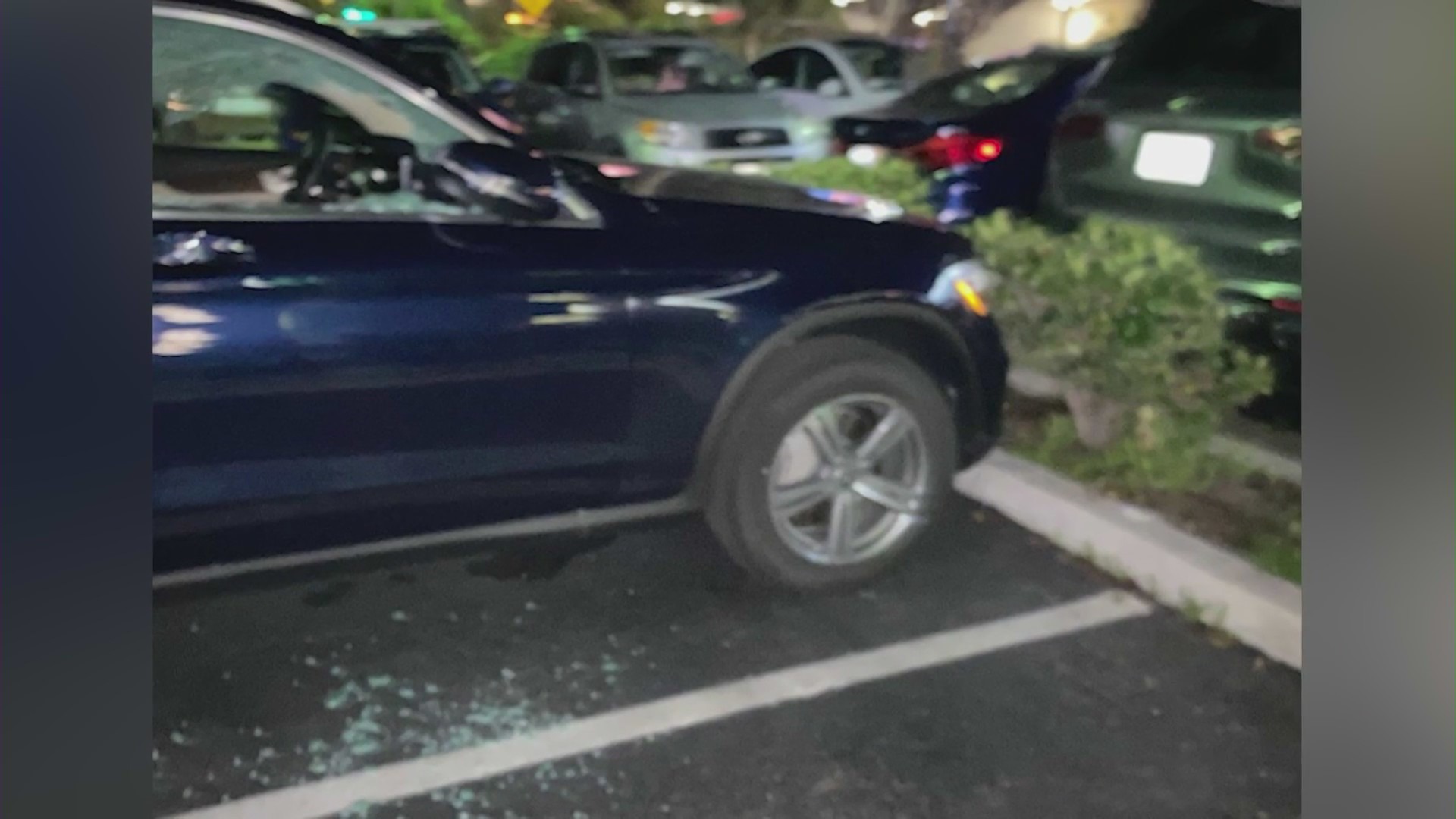 Another nearby car broken into by the thieves in Rowland Heights.