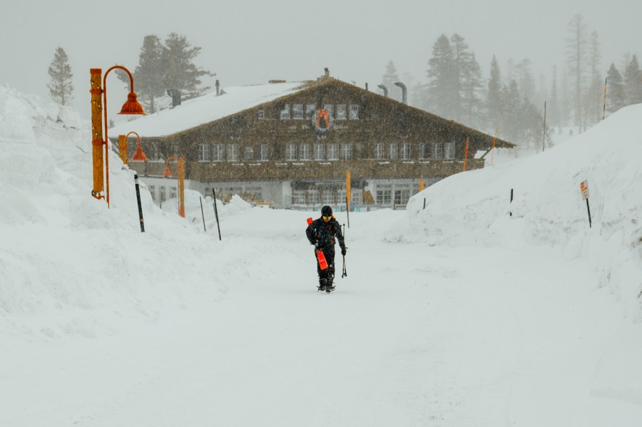 Mammoth Mountain has surpassed 400 inches of snowfall for the first time since the 2018-2019 season, resorts officials announced on Feb. 6, 2023. (Samantha Deleo/Mammoth Mountain)