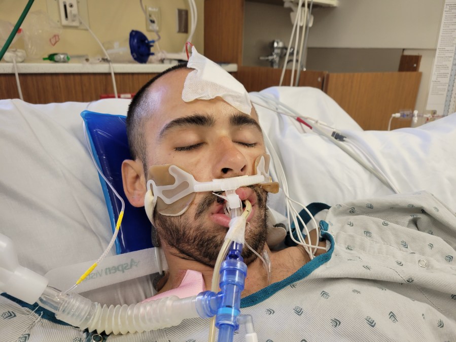 Unidentified male patient at the Pomona Valley Hospital Medical Center.