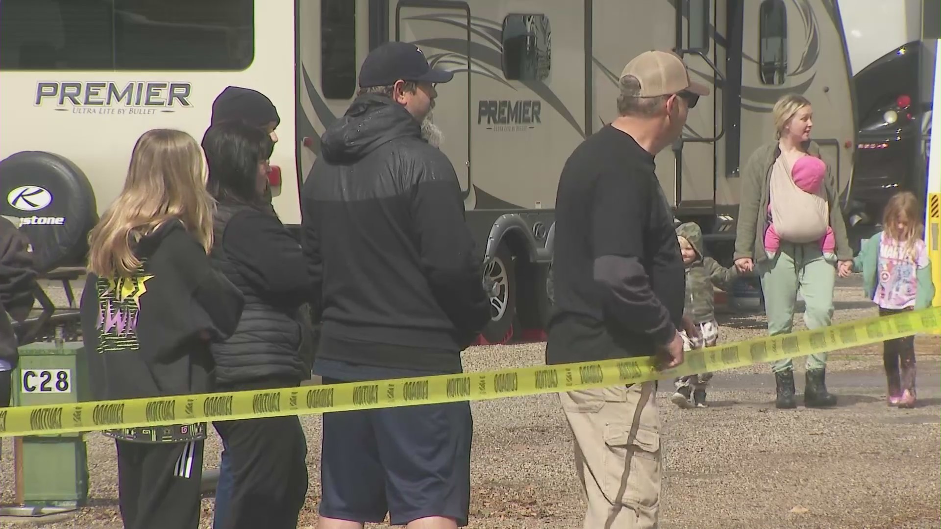 Residents concerned as a winter storm destroys the land at a Castaic RV park on Feb. 25, 2023. (KTLA)