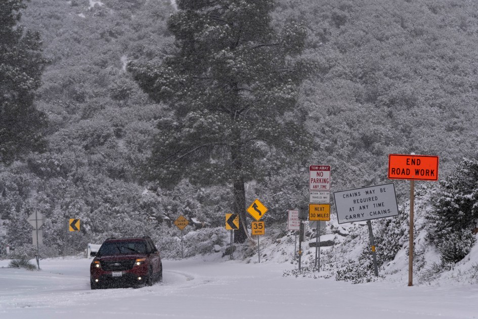 Historic winter storms pummeled the San Bernardino National Forest and communities surrounding it, forcing the Forest to close temporarily. (Jae C. Hong/Associated Press)