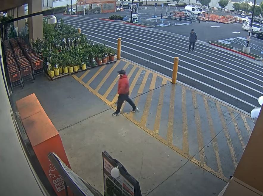 Security video captured the suspect allegedly stealing around $50,000 in cash from a Glendale Home Depot on Feb. 21, 2023. (Glendale Police)