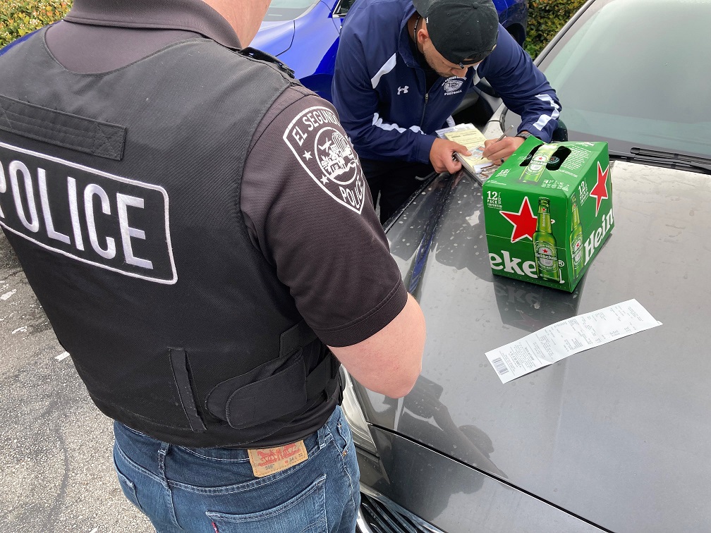 Suspect arrested in Manhattan Beach for allegedly buying alcohol for a minor during a statewide undercover operation. (California Department of Alcoholic Beverage Control)