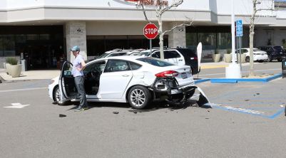 Video shows a carjacker on a destructive rampage in Agoura Hills as she crashes into eight vehicles as terrified shoppers watch on March 31, 2023. (TNLA)