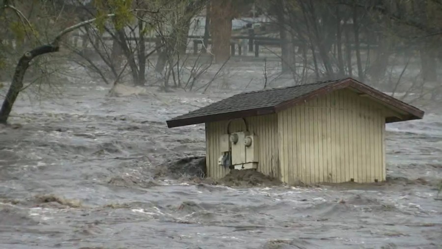 Flooding along the Kern River in Kernville, California on March 10, 2023. (KGET)