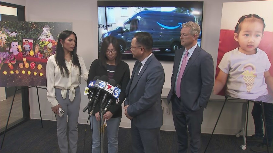 Press conference regarding wrongful death lawsuit after 2-year-old Jiahan Wu was struck and killed by an Amazon delivery van in August 2022. (LLN)