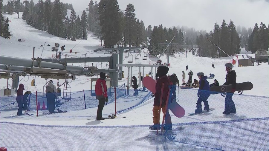 Mountain High Resort welcoming visitors to the slopes following a series of historic winter storms. (KTLA)