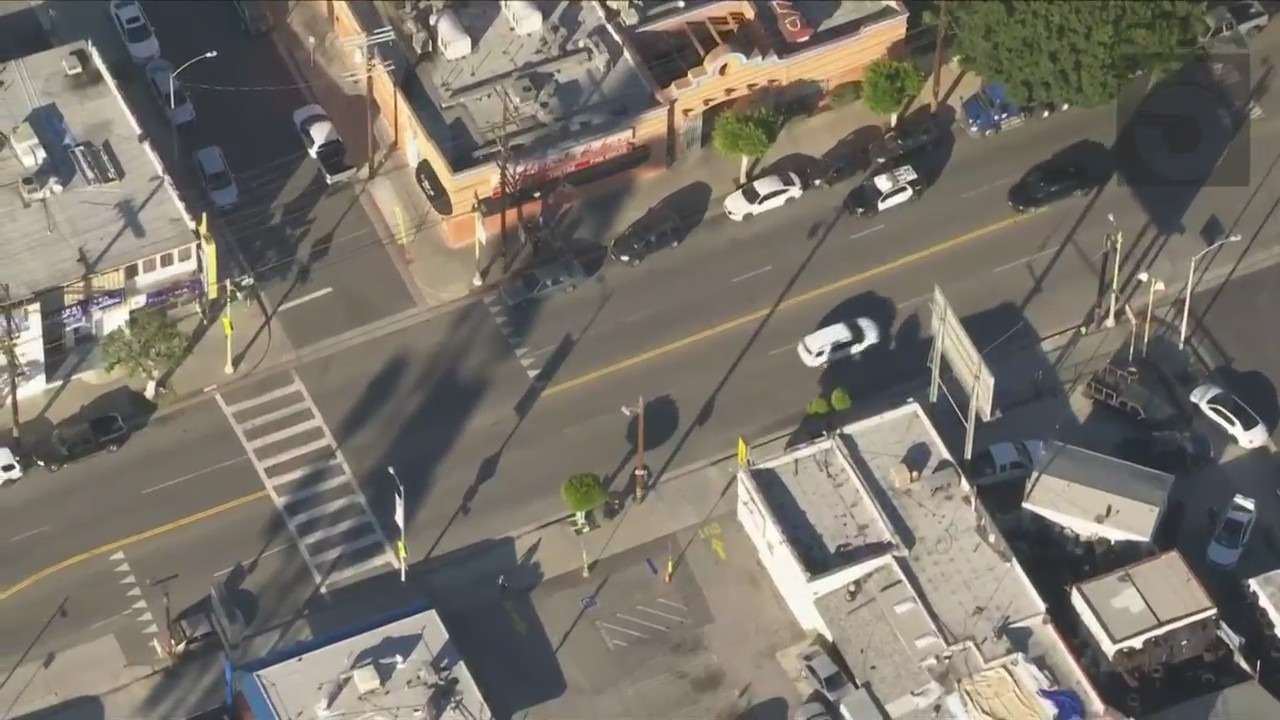 A 13-year-old boy was left severely injured after a hit-and-run crash in Boyle Heights on March 30, 2023. (KTLA)