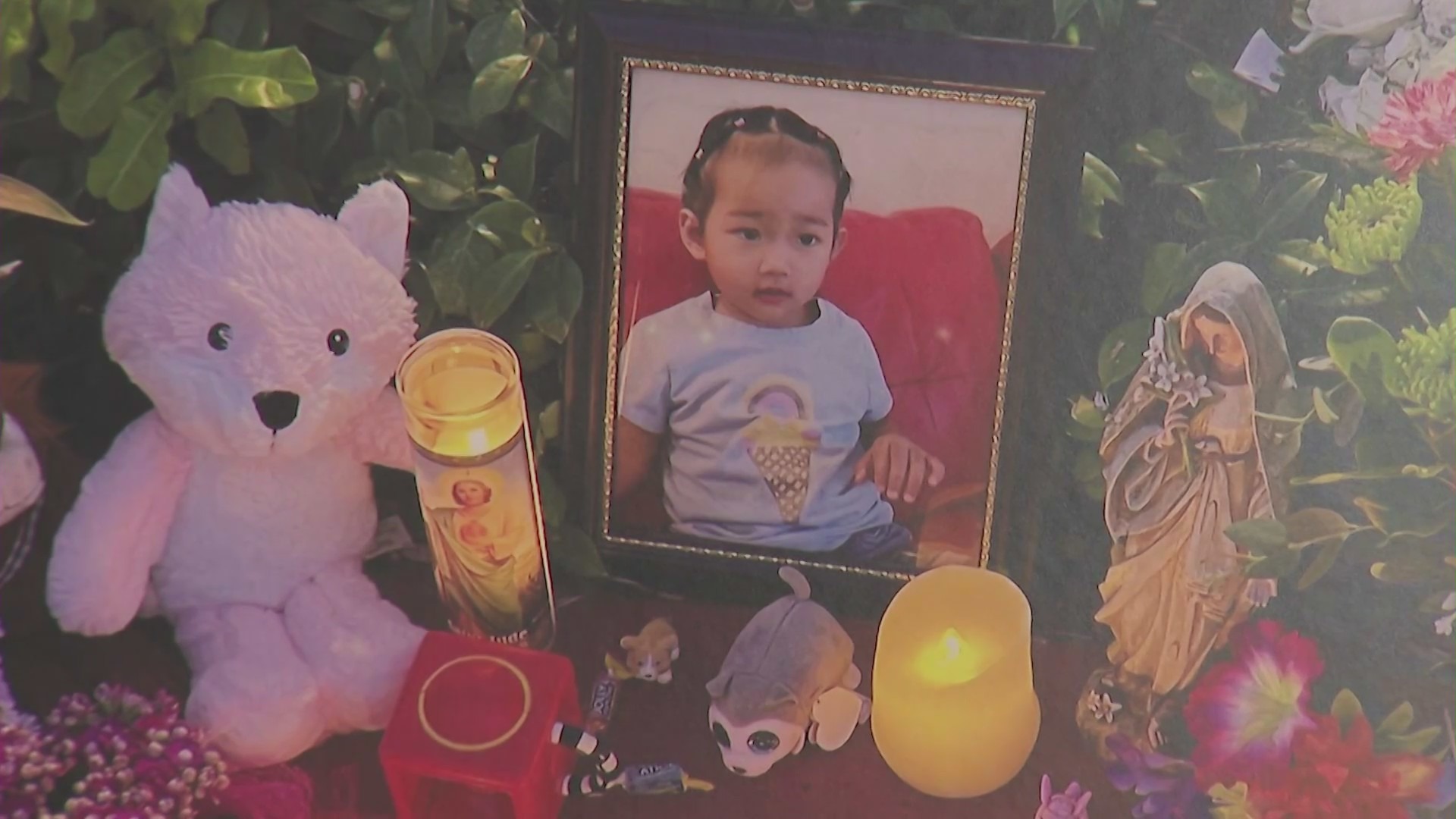 2-year-old Jiahan Wu was playing outside of her Irvine apartment complex when she was struck and killed by an Amazon delivery van in August 2022. (KTLA)