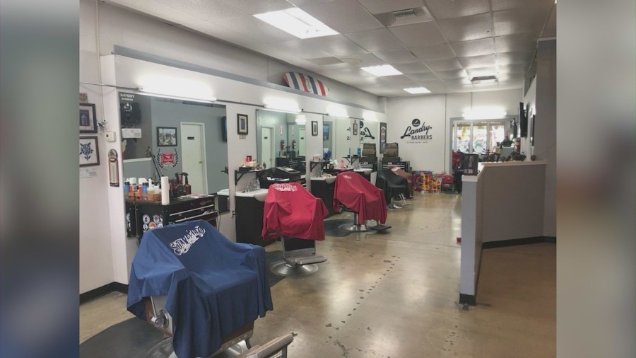 Landry’s barber shop was forced to close after he was unable to work. (Mike Landry)