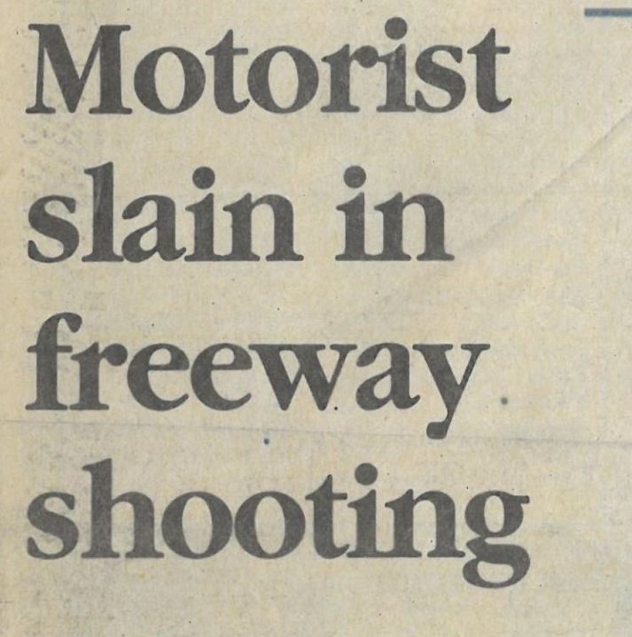 Newspaper clipping from The Daily Bulletin about Fermín Saldivar's murder in a photo from the Pomona Police Department.