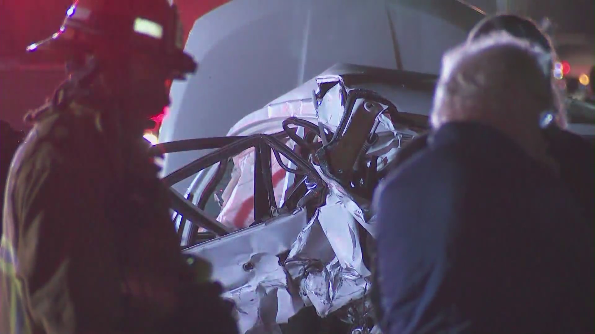 A multi-vehicle crash in Pacific Palisades left seven people hospitalized on April 15, 2023. (KTLA)