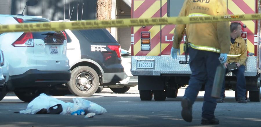 One person was killed and three others were critically injured after a shooting broke out in a West Hills shopping center on April 1, 2023. (RMG)