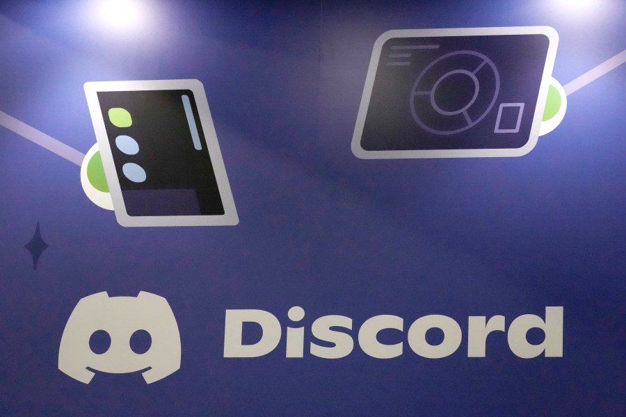 FILE - A display Discord stands at the company's booth at the Game Developers Conference 2023 in San Francisco, March 22, 2023. The social app Discord, a favorite of gamers, inadvertently fostered internal strife after announcing on Wednesday, May 3, that its millions of members will have to pick new usernames. (AP Photo/Jeff Chiu, File)