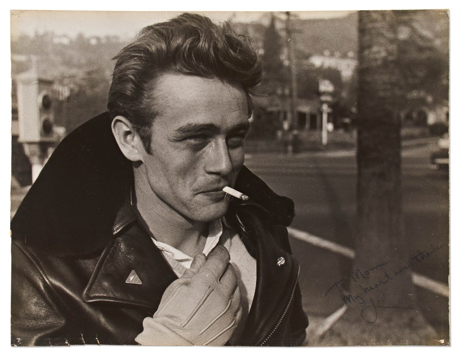 A signed photo of James Dean addressed to his one-time New York manager is set for auction on May 25, 2023. (Nate D. Sanders Auctions)