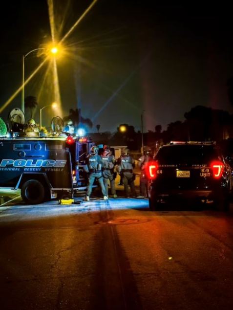 Three suspects were arrested after leading officers on a pursuit and barricading inside a home in La Verne on May 24, 2023. (Glendora Police Department)