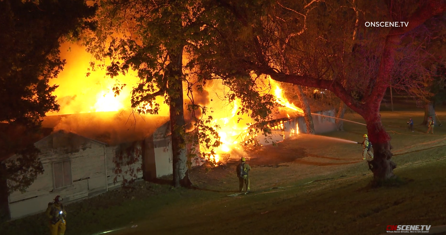 A Hermon Park building burned overnight on May 11, 2023. (OnScene.Tv)