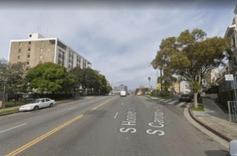 The Los Angeles Police Department provided this undated photo of the location of an alleged hit-and-run in Westlake.