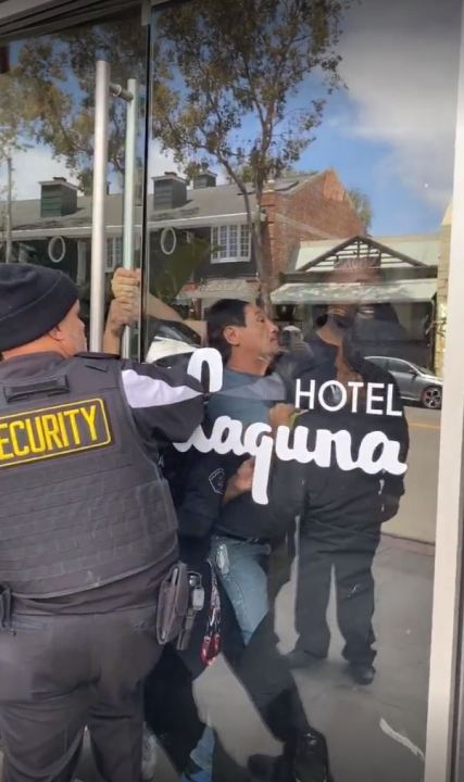 A 20-person brawl broke out in the lobby of Hotel Laguna in Laguna Beach on May 2, 2023. (Clara Beard/Laguna Beach Independent)