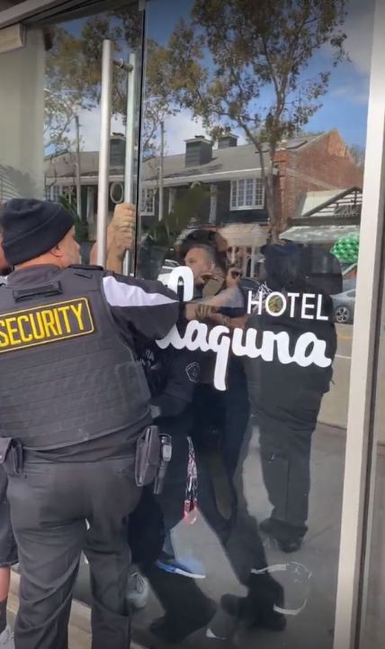 A 20-person brawl broke out in the lobby of Hotel Laguna in Laguna Beach on May 2, 2023. (Clara Beard/Laguna Beach Independent)